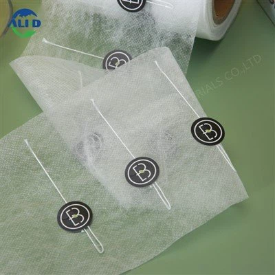 Kahve ve Çay Poşetleri için Etiketli ve İplikli Gıda Sınıfı PLA Dokumasız Kumaş Rulosu