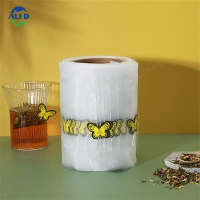 Piramitler Naylon Örgü Üçgen Çay Poşeti Paketleme Torbası Film Rulosu, Dize ve Etiketli